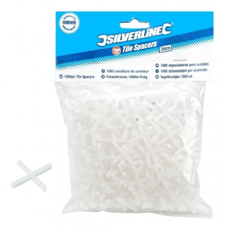 Silverline Tools Silverline 3mm Ceramic Wall & Floor Tile Spacers 1000pk 217586 3 Silverline Tools Silverline 3mm Ceramic Wall & Floor Tile Spacers 1000pk 217586