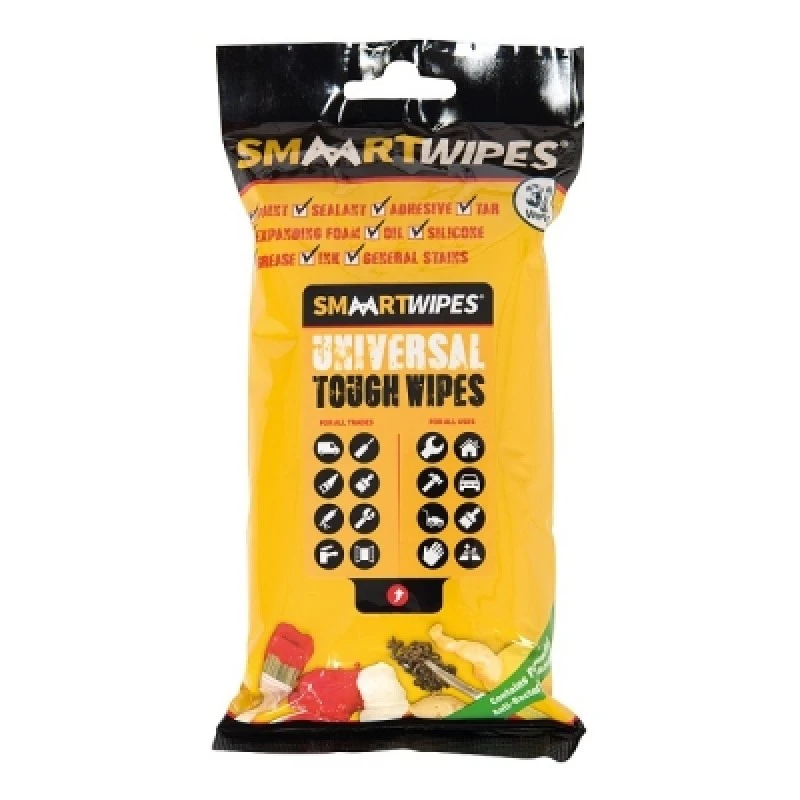 SMAART WIPES Smaart Universal Tough Cleaning 30 Wipe Antibacterial Handy Pack 438983 3 SMAART WIPES Smaart Universal Tough Cleaning 30 Wipe Antibacterial Handy Pack 438983