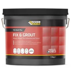 CLEANING PRODUCTS Shop 38 Everbuild 703 Fix & Grout Wall Tile Adhesive White 5 Litre 7.5kg FIX05