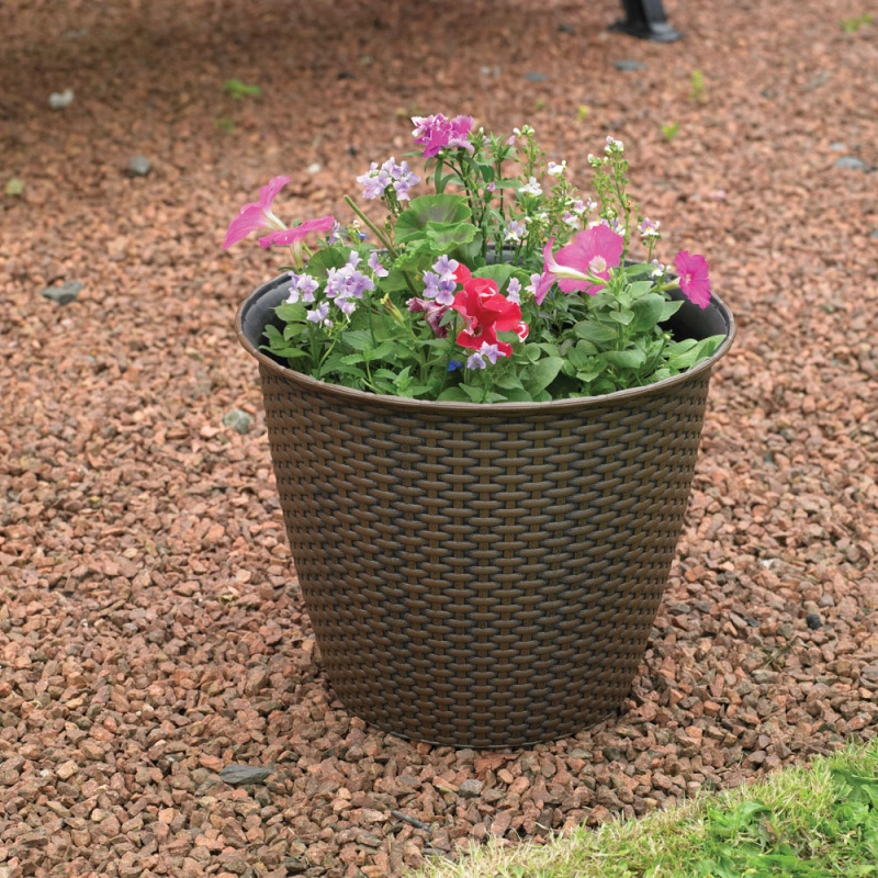 Kingfisher Garden Kingfisher Rattan House Garden Flower Plant Pot Interwoven Design 13.5 Inch PPOT03 8 Kingfisher Garden Kingfisher Rattan House Garden Flower Plant Pot Interwoven Design 13.5 Inch PPOT03 - Image 6