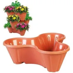 Sealants And Tools Direct Strawberry And Flower Stackable Planter Plant Pots Terracotta THW87-T