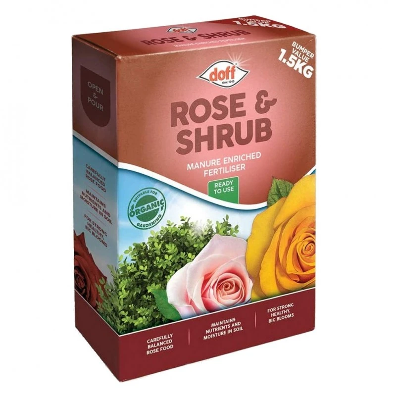 Doff Rose & Shrub Feed Plant Food Manure Enriched Fertiliser 1.5kg 3 Doff Rose & Shrub Feed Plant Food Manure Enriched Fertiliser 1.5kg