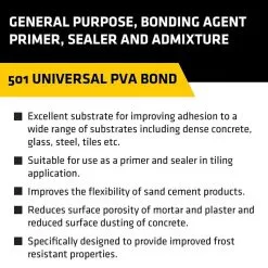 Everbuild 501 PVA Bond Sealer Adhesive Additive 2.5 Litre PVA2 -CLEANING PRODUCTS Shop everbuild 501 pva bond sealer primer adhesive information 800x800 2