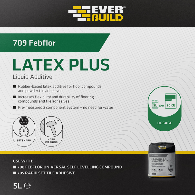 Everbuild 709 Febflor Floor Flex Plus Latex Liquid Additive 5 Litre LAT5 4 Everbuild 709 Febflor Floor Flex Plus Latex Liquid Additive 5 Litre LAT5 - Image 2