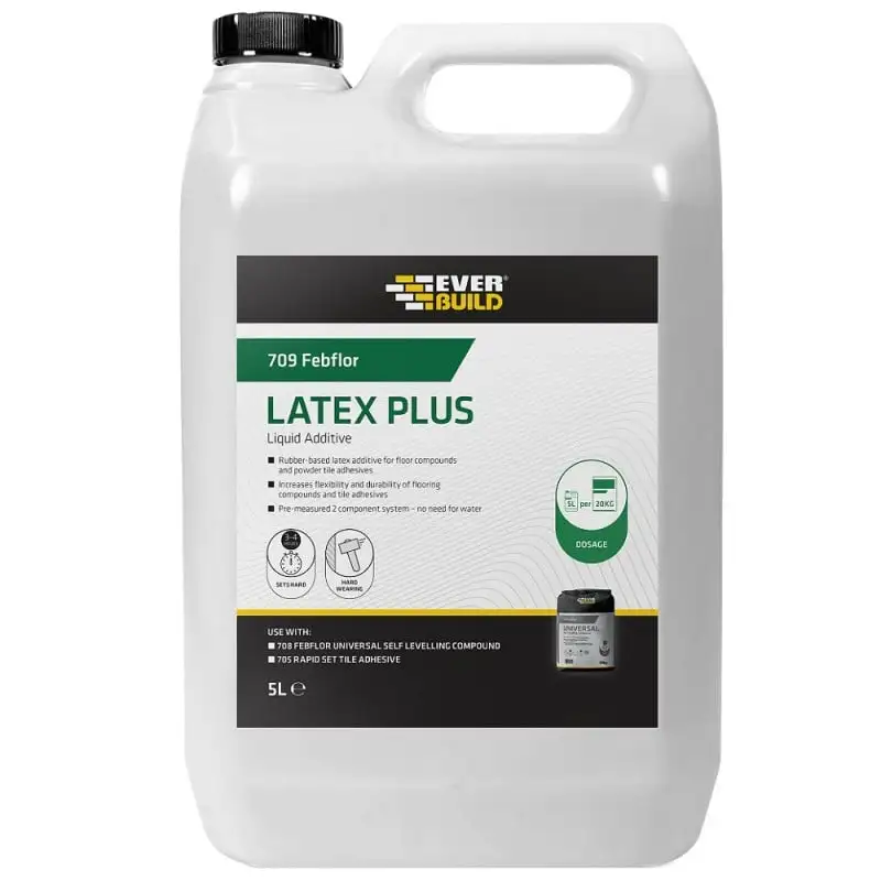 Everbuild 709 Febflor Floor Flex Plus Latex Liquid Additive 5 Litre LAT5 3 Everbuild 709 Febflor Floor Flex Plus Latex Liquid Additive 5 Litre LAT5
