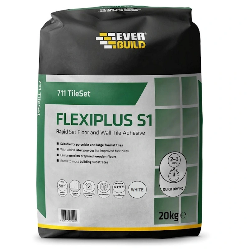 Everbuild 711 Rapid Set FlexiPlus White Tile Mortar Adhesive 20Kg TS711WE20 3 Everbuild 711 Rapid Set FlexiPlus White Tile Mortar Adhesive 20Kg TS711WE20