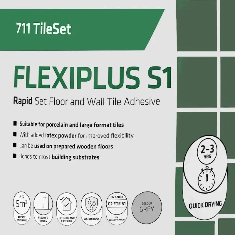 Everbuild 711 Rapid Set FlexiPlus Tile Mortar Adhesive 20Kg RSPLUS 5 Everbuild 711 Rapid Set FlexiPlus Tile Mortar Adhesive 20Kg RSPLUS - Image 3