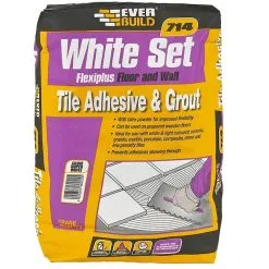 CLEANING PRODUCTS Shop 32 Everbuild 714 White Set Flexiplus Tile Adhesive Grout 20Kg WSPLUS20