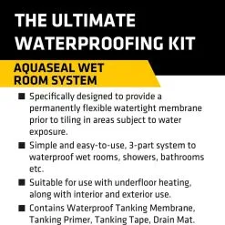 Everbuild Aquaseal Wet Room Tanking System Large 7.5 Meter Kit AQWRSKIT -CLEANING PRODUCTS Shop everbuild aquaseal waterproof bath wet room tanking kit large aqwrskit 3 800x800 1