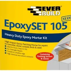 Everbuild Epoxyset 105 Standard Cure Patch Repair Mortar 4kg EPOX1054 -CLEANING PRODUCTS Shop everbuild epoxyset 105 standard cure mortar repair kit 14kg epox10514 label 800x800 2