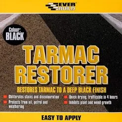 Everbuild Tarmac Driveway Restorer Paint 5 Litre - Black TARR5 -CLEANING PRODUCTS Shop everbuild high performance black tarmac restorer 5 litre tarr5 information 800x800 1