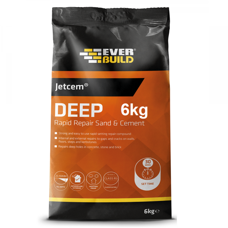 Everbuild JetCem Rapid Setting Premix 6kg Premix Sand Cement JETMIX6 3 Everbuild JetCem Rapid Setting Premix 6kg Premix Sand Cement JETMIX6