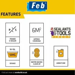 Feb General Purpose PVA Primer Sealer Admixture 5 Litre FBGPPVA5 11 Feb General Purpose PVA Primer Sealer Admixture 5 Litre FBGPPVA5 -CLEANING PRODUCTS Shop feb general purpose pva 5 litre fbgppva5 features 800x800 1