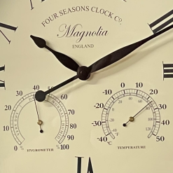 Kingfisher Garden Four Seasons Vintage Magnolia Home Garden Clock Thermometer GCLOCK12 -CLEANING PRODUCTS Shop four seasons vintage magnolia home garden clock thermometer gclock12 2 800x800 1