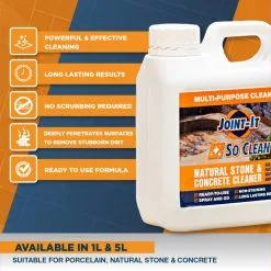 Joint-It Paving Joint It So Clean Masonry Patio Paving And Natural Stone Cleaner 1 Litre SOCL1 -CLEANING PRODUCTS Shop joint it so clean natural stone masonry patio concrete cleaner 1 litre 5 litre information 800x800 1