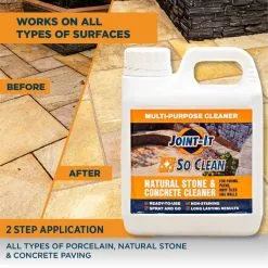 Joint-It Paving Joint It So Clean Masonry Patio Paving And Natural Stone Cleaner 1 Litre SOCL1 -CLEANING PRODUCTS Shop joint it so clean natural stone masonry patio concrete cleaner 1 litre 5 litre works on all surfaces 800x800 1