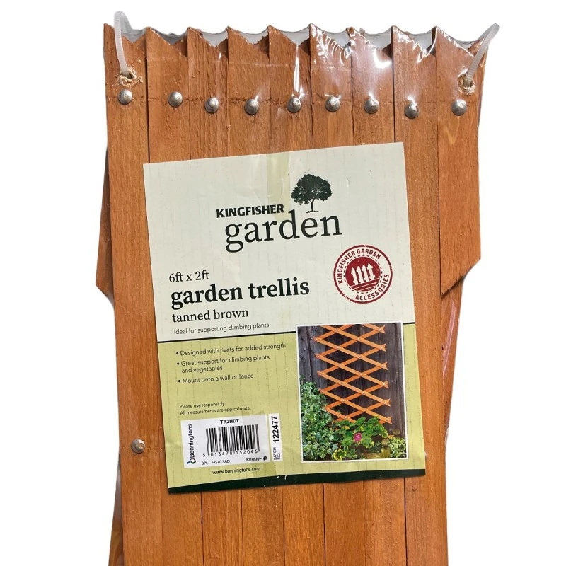 Kingfisher Garden Plant Riveted Wood Trellis Tanned Brown 6ft X 2ft TR2HDT 5 Kingfisher Garden Plant Riveted Wood Trellis Tanned Brown 6ft X 2ft TR2HDT - Image 3