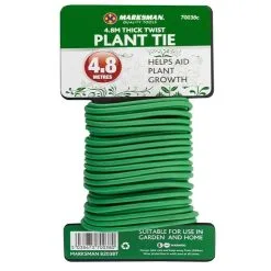 Marksman Garden Plant Support Green Tie Wire 4mm 4.8m 70038C