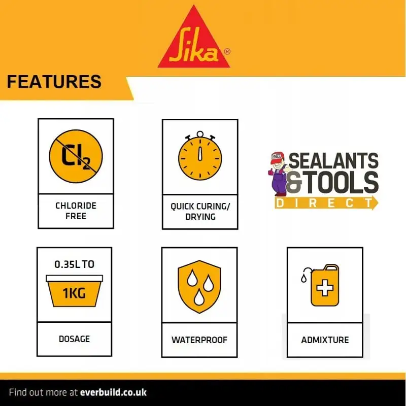 Sika 4a WaterStop Cement Admixture 5 Litre SK4A5 6 Sika 4a WaterStop Cement Admixture 5 Litre SK4A5 - Image 4