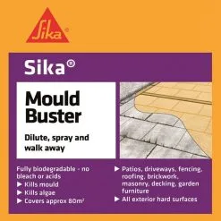 Sika Mould Buster Concentrate Kills Moss Algae Mould 5 Litre SKMBUST5 16 Sika Mould Buster Concentrate Kills Moss Algae Mould 5 Litre SKMBUST5 -CLEANING PRODUCTS Shop sika mould buster mould green algae killer skmbust5 information 800x800 1
