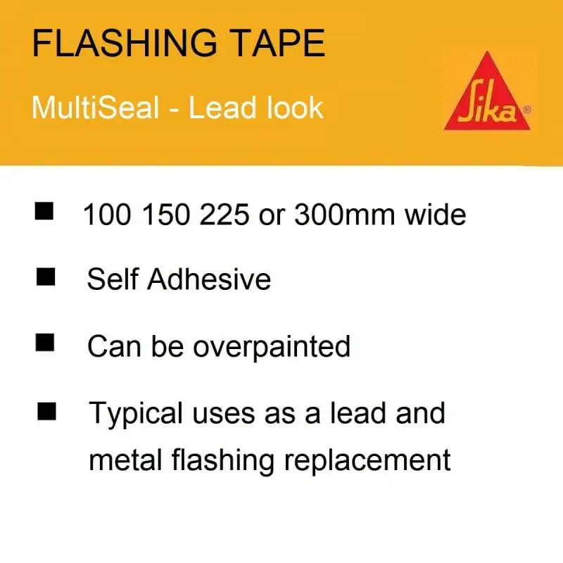 Sika Multiseal Sealing Flashing Tape 225mm X 10m SKMULTI225 8 Sika Multiseal Sealing Flashing Tape 225mm X 10m SKMULTI225 - Image 6