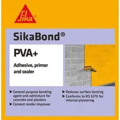 Sika Sikabond PVA + 5 Litre SIKAPVA5 PVA+ 18 Sika Sikabond PVA + 5 Litre SIKAPVA5 PVA+ -CLEANING PRODUCTS Shop sika sikabond pva plus features information 800x800 1