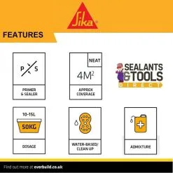 Sika SikaBond SBR + Waterproof Bonding Agent 5 Litre SIKASBR5 -CLEANING PRODUCTS Shop sika sikabond sbr plus bond 5 litre 25 litre sikasbr5 sikasbr25 features 800x800 1