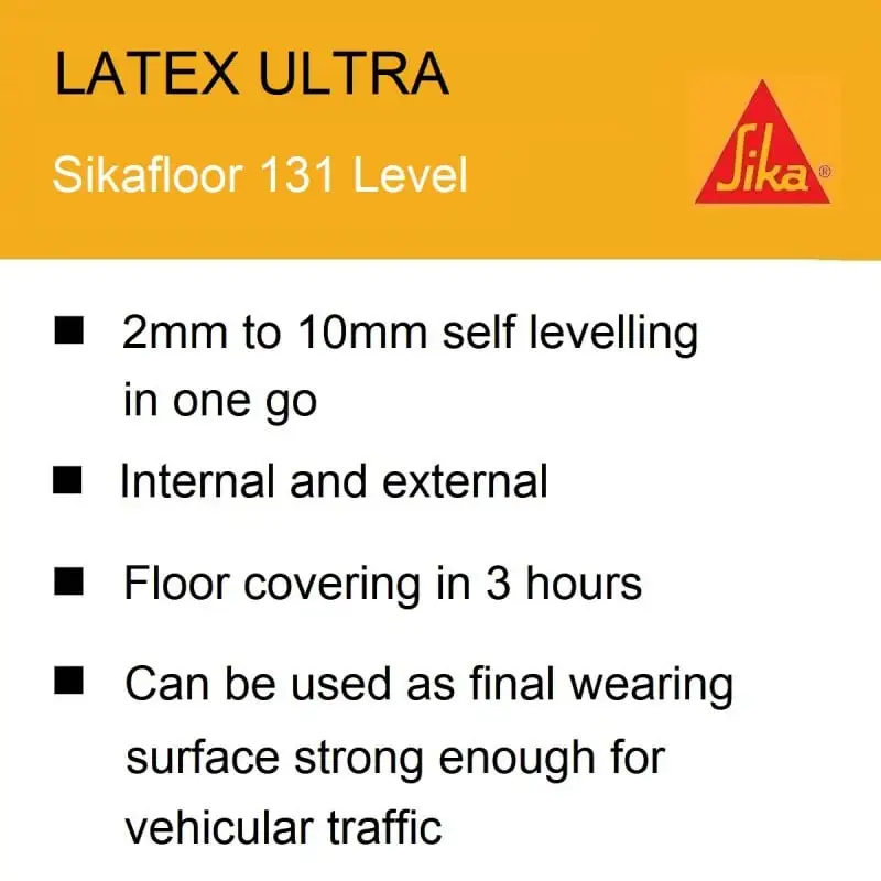 Sika Sikafloor 131 Latex Ultra Self Levelling Resurfacing Compound SKLEV30ULT25 12 Sika Sikafloor 131 Latex Ultra Self Levelling Resurfacing Compound SKLEV30ULT25 - Image 10