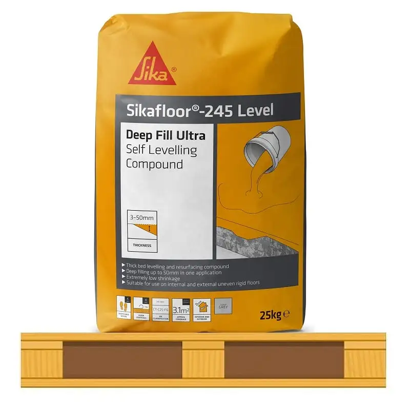 Sika Sikafloor 245 Deep Fill Concrete Floor Level 25kg 40 Bag Pallet 3 Sika Sikafloor 245 Deep Fill Concrete Floor Level 25kg 40 Bag Pallet