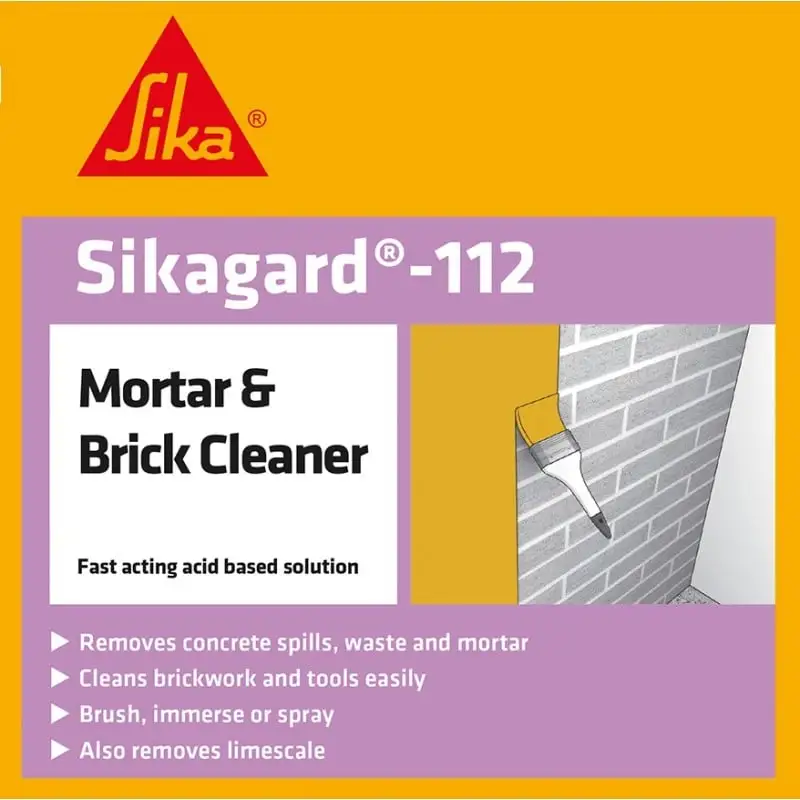 Sika Sikagard 112 Mortar Concrete Cement Stain Remover And Brick Cleaner 5 Litre 4 Sika Sikagard 112 Mortar Concrete Cement Stain Remover And Brick Cleaner 5 Litre - Image 2
