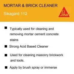 Sika Sikagard 112 Mortar Concrete Cement Stain Remover And Brick Cleaner 5 Litre 20 Sika Sikagard 112 Mortar Concrete Cement Stain Remover And Brick Cleaner 5 Litre -CLEANING PRODUCTS Shop sika sikagard 112 mortar brick concrete cleaner remover skgd112clns skconrem5 information 800x800 1