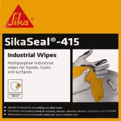 Sika SikaSeal 415 Industrial Anti-bacterial Super Wipes SKSEALWIPE100 12 Sika SikaSeal 415 Industrial Anti-bacterial Super Wipes SKSEALWIPE100 -CLEANING PRODUCTS Shop sika sikaseal 415 industrial cleaning wipes sksealwipe100 label 800x800 1